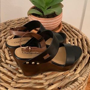 Black and Brown Wedges